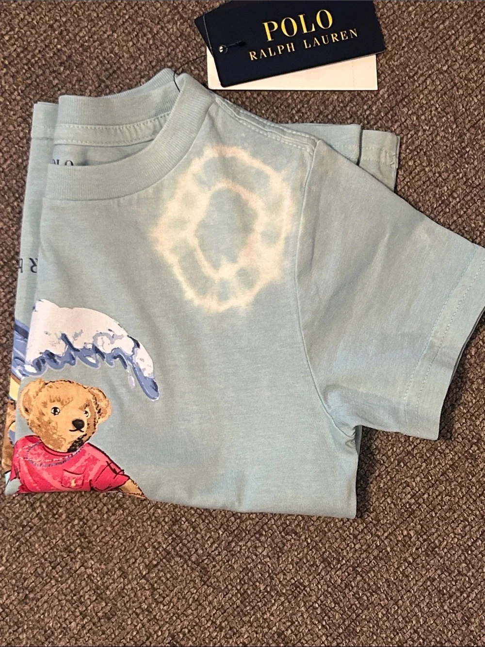 Ralph Lauren Light Aqua Tie-Dye Polo Surf Tee high demand 50% OFF SEND OFFERS